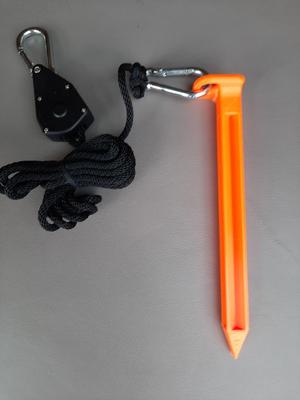Sandstrand Sonnenschirm Haken Hering Abspannung für 5mm Karabiner / Sandy beach parasol hook peg for 5mm carabiner / 168mm