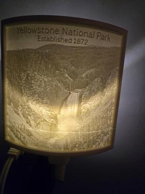 Yellowstone National Park Grand Canyon of Yellowstone Nightlight Lithophane