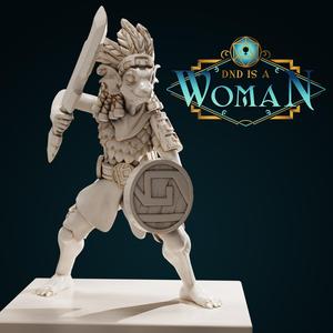 Lizardfolk Paladin - Sershaea - 28/32mm and 75mm