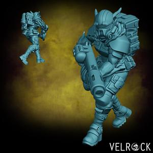 Female Catian Shock Trooper with Beam Gun 2 (PRESUPPORTED)