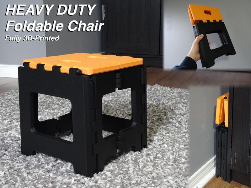 HEAVY DUTY Foldable Chair/Stool - Fully 3D Printed