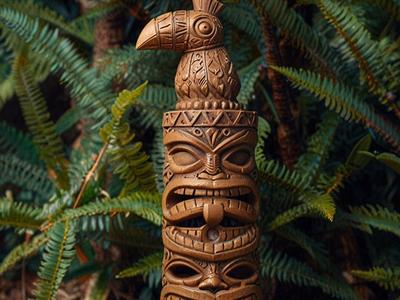 Triple Tiki Statue - Paint Your OWn