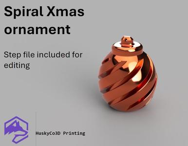 Spiral christmas ornament (with STEP files)