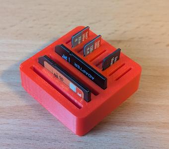 Gridfinity SD and MicroSD card holder low profile for under Desk Drawer