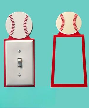 Baseball Light Switch Backer