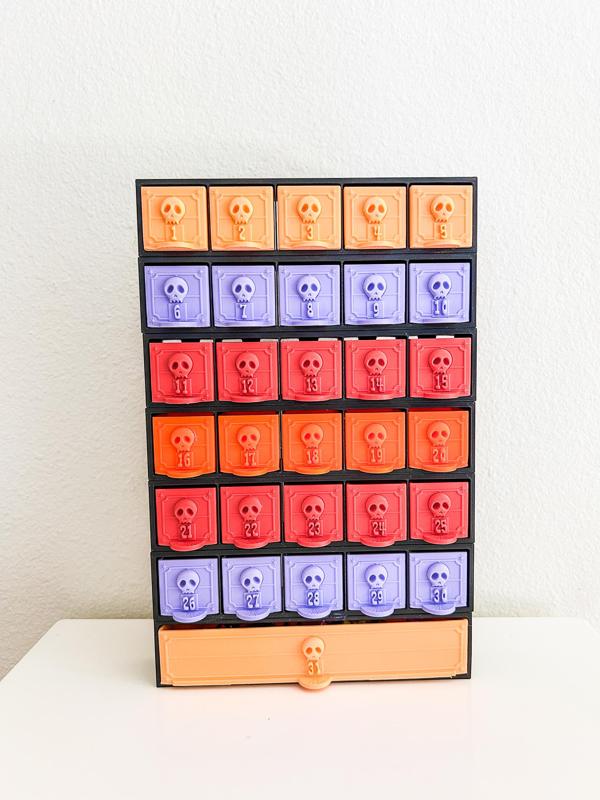Halloween Advent Calendar – Treat Countdown Box or Drawers for Spooky Retro Home Decor