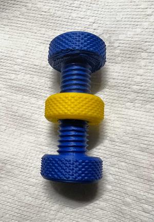 Double-headed knurling fidget bolt