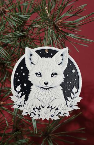 Christmas Artic Fox Decoration