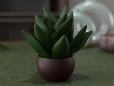 3D Succulent Sculpture – Elegant Decorative Plant