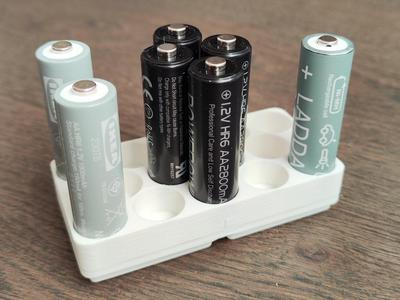 Gridfinity 2x1 Inter-stackable AA battery holder