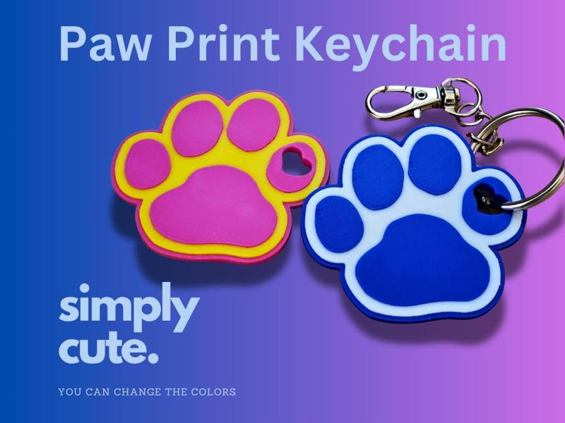 Paw Print Keychain
