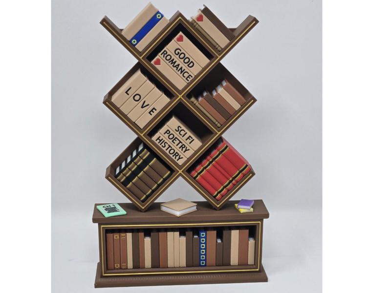 Miniature X Crossed Decorative Bookcase