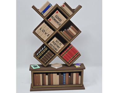 Miniature X Crossed Decorative Bookcase