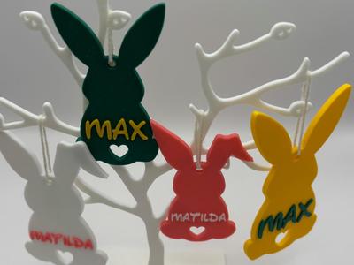 Easter Bunny Pendant in 2 Sizes (Name Optional)