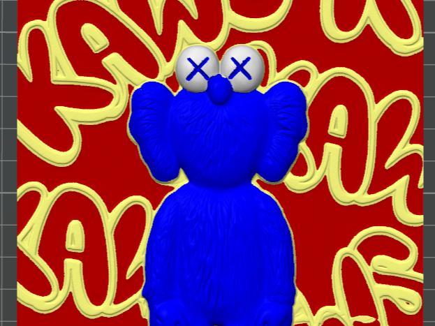KAWS BLUE  RELIEF 