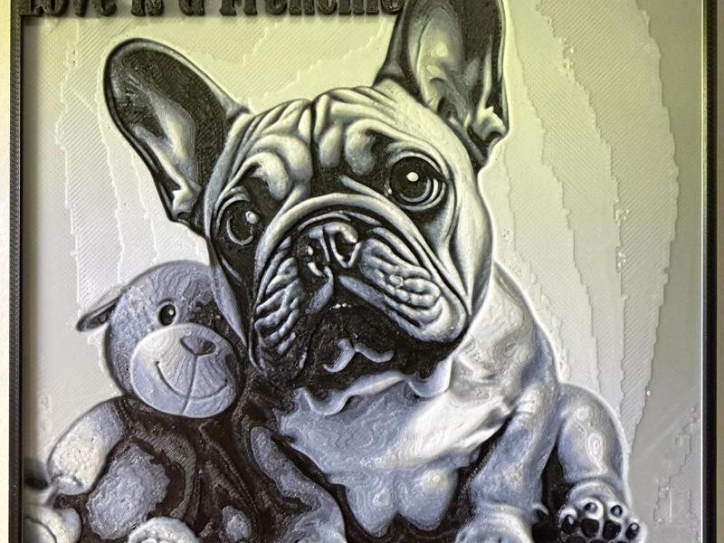 love is  a Frenchie (French bulldog) Hue forge
