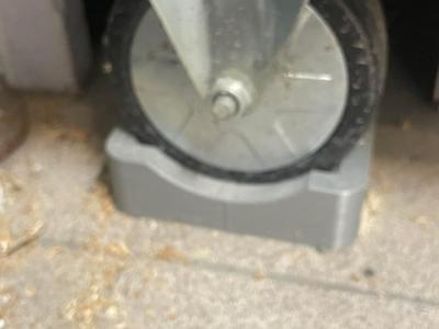 Castor wheel chock