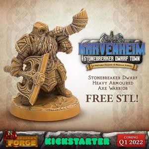 FREE Stonebreaker Dwarf STL! Karvenheim Kickstarter Preview