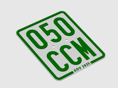 050 CCM - License Plate for Mopeds, Mofas and Scooters