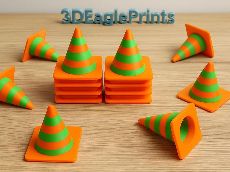 Mini Traffic Cone – Stackable 3D Print 