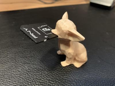 Low Poly Chihuahua SD/MicroSD holder