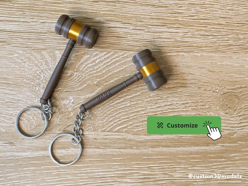 Judge Gavel Keychain | Customizable