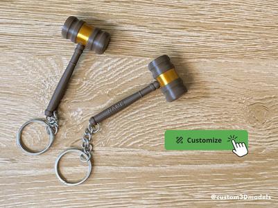 Judge Gavel Keychain | Customizable