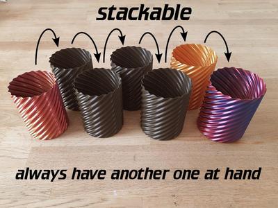 stackable pen holder cups, also nice to fidget with