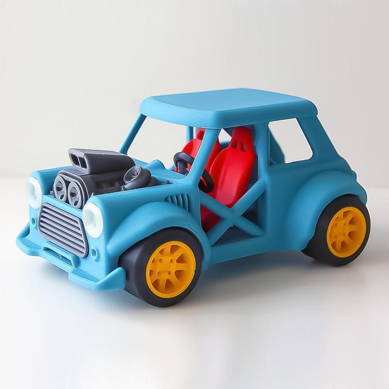 Austin Mini Cooper Twin Turbo in comics style