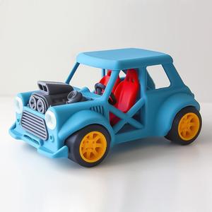 Austin Mini Cooper Twin Turbo in comics style