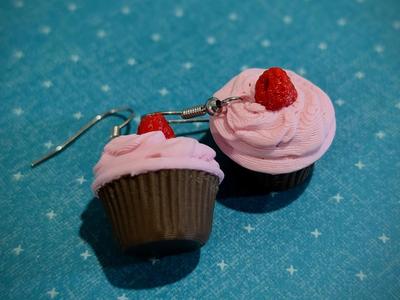 Raspberry Cupcake Earring