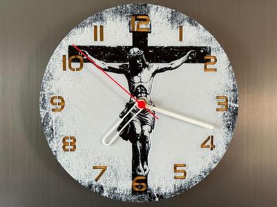 wall / desk clock jesus on the cross