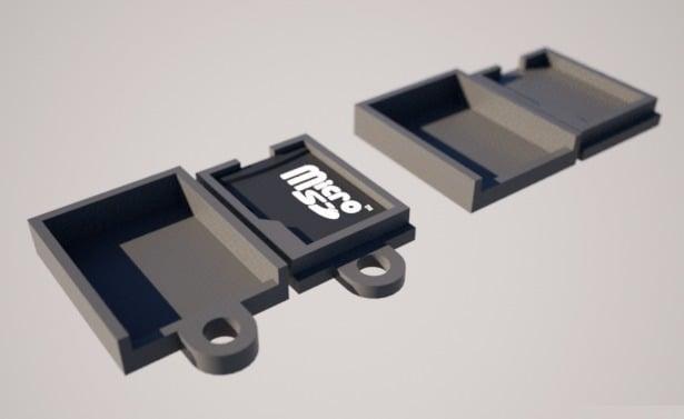 Single Micro SD Card Holder - MicroSD Keychain