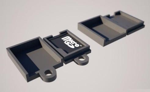Single Micro SD Card Holder - MicroSD Keychain