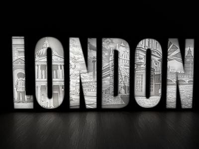 LONDON illuminated sign Lightbox led lithophane