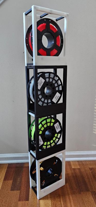 Vertical Filament Shelf W/ Rollers ALL 3D PRINTED!