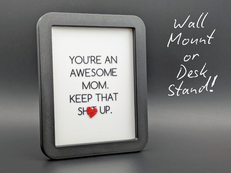 Awesome Mom Framed Art for Desk or Wall