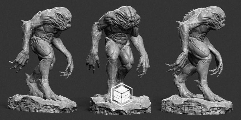 Creature humanoid on rock