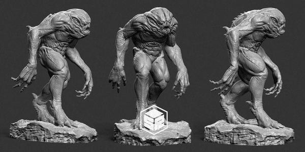 Creature humanoid on rock