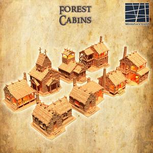 Modular Forest Cabins Tabletop Terrain 28 MM