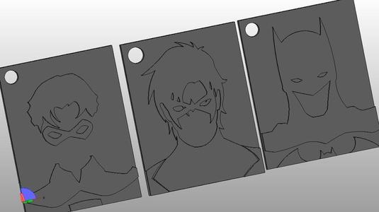 Batman, Nightwing and Robin Keychain