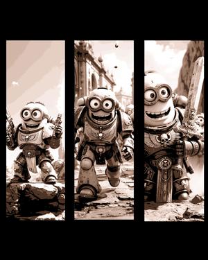 Sometimes a marine just has to have fun, even if he is a minion!  Set of bookmarks