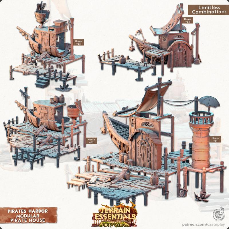 Pirate's Harbor Set (Pre-Supported) - Terrain Essentials | Cast n Play