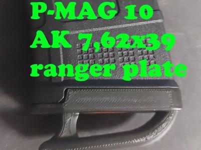 Ranger Plate for Magpul P-MAG 10 for AK 7,62x39