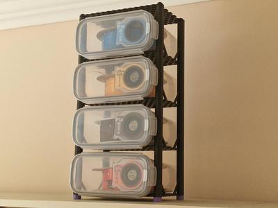 Filament storage rack with 4l container jar