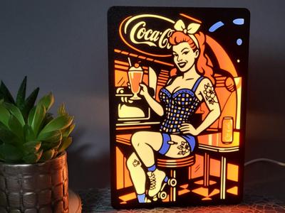 Pin-Up Girl Coca-Cola Light Box
