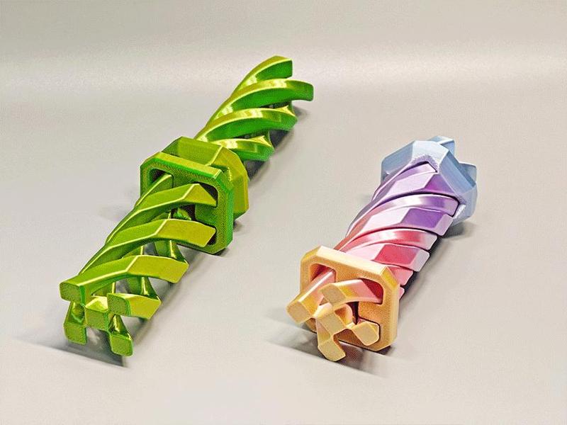 Print in Place Repeatable Spiral Square Fidget Toy TD1 Square