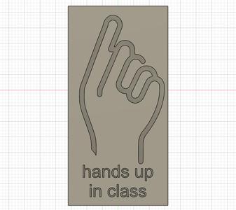 "hands up in class" sign