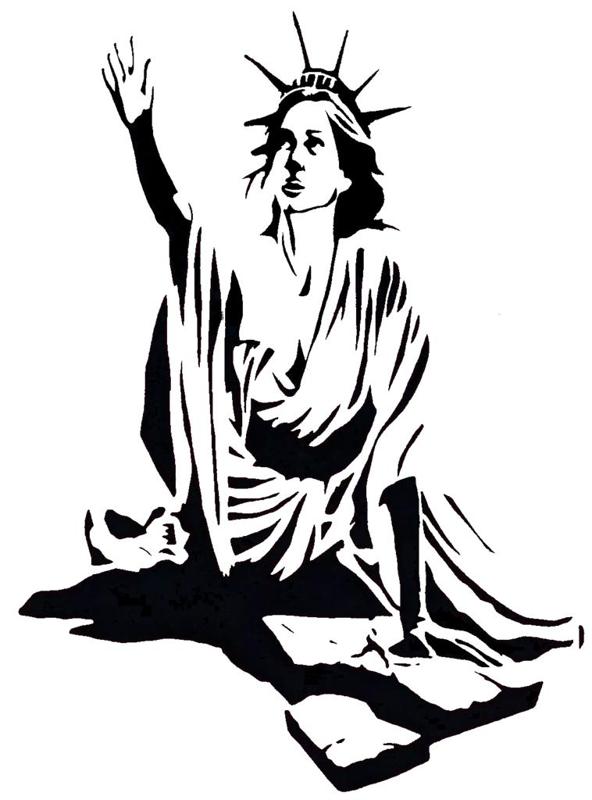 Death Of Liberty stencil