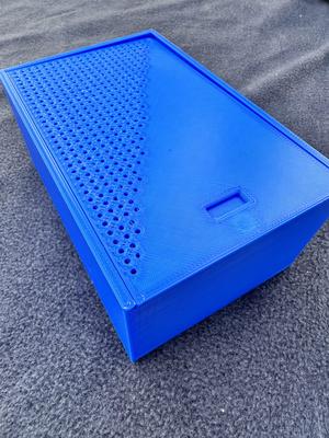 Embroidery box with tray and lid